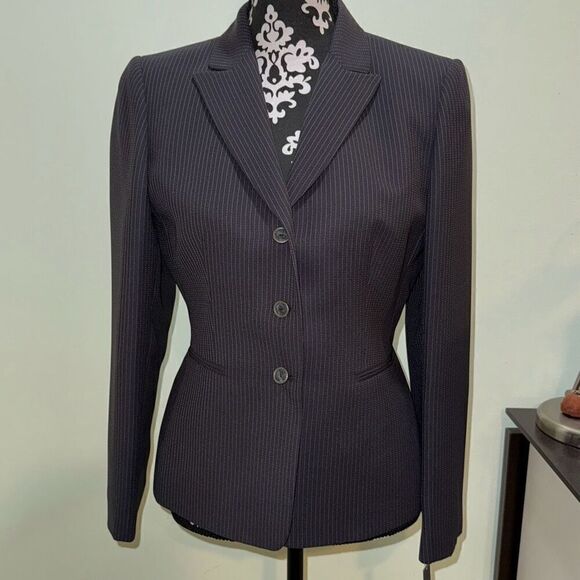 NWT Women’s Tahari Petite Pinstripe Pant Suit 8P Formal Business Career - Picture 2 of 14